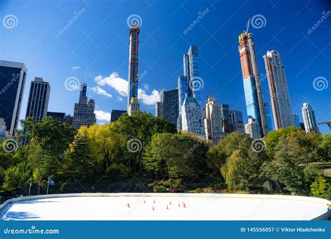 Empty Ice Rink at Central Park in Winter Stock Image - Image of active ...