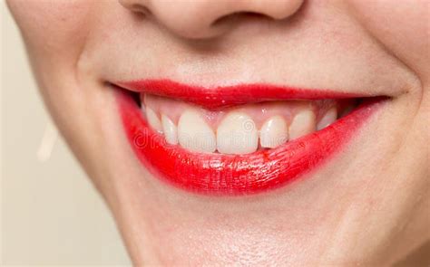 Beautiful Smile with Red Lips Stock Photo - Image of girl, young: 106676366