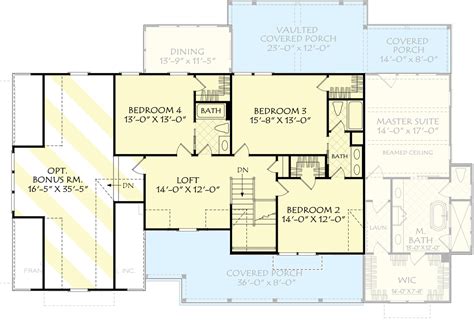 New American House Plan with 8'-Deep Front Porch and 12'-Deep Rear ...