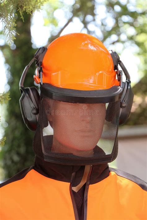 Lumberjack Safety Gear Helmet Stock Image - Image of worker, mannequin ...