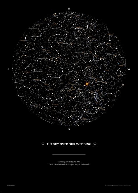 Printable Night Sky Star Map