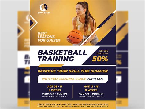 Basketball Training Flyer Template by OWPictures on Dribbble