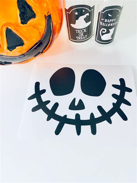 Halloween faces vinyl decal sticker pumpkin face scary face | Etsy