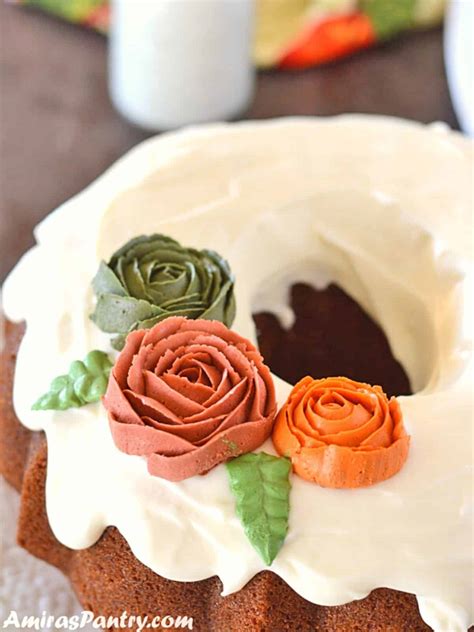 Pumpkin Bundt Cake With Cream Cheese Frosting - Amira's Pantry