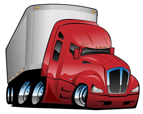 Semi Truck With Trailer Cartoon Vector Illustration 373252 Vector Art ...