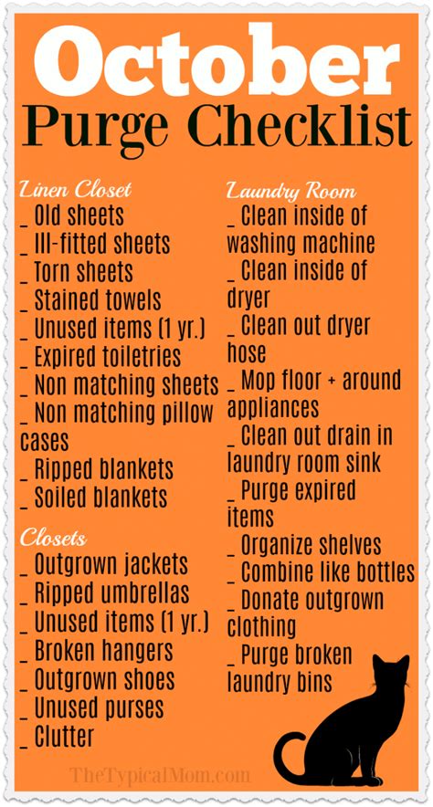 Free Printable Fall Cleaning Checklist PDF - October Cleaning List