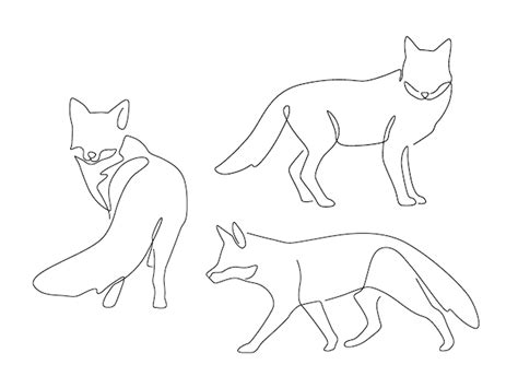 Premium Vector | One line art drawing animal and fox drawing abstract ...