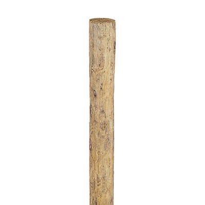 4 in. x 4 in. x 7 ft. Pressure-Treated Wood Round Fence Post-P0400754 ...