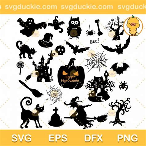 Funny Halloween Bundle SVG, Halloween Bundle Black SVG