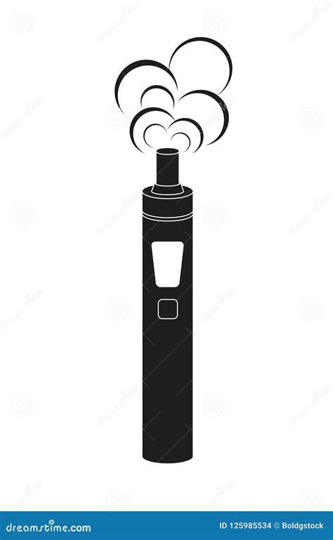 Vector Illustration of Electronic Cigarette in Black Color. Vaporizer E ...