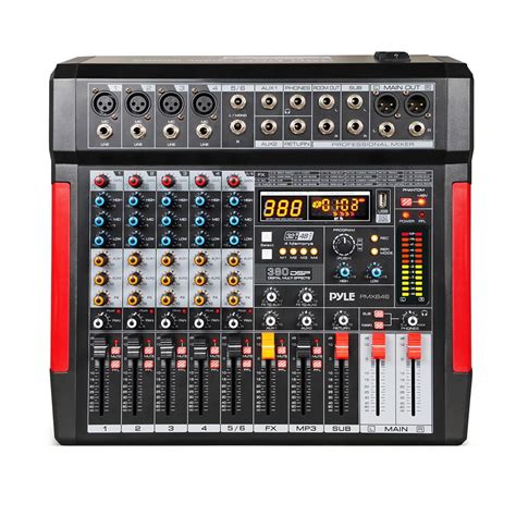 Pyle PMX646 - 6-Channel Inputs Mixer w/ Recording Interface - 4 XLR ...