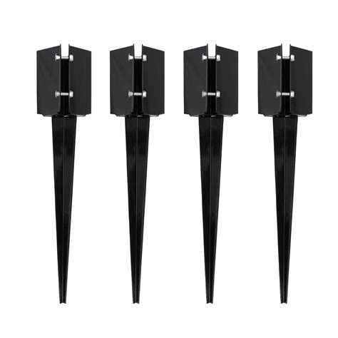 BISupply Fence Post Anchor Ground Spike Metal Fence Stakes 4-Pack - 24 ...