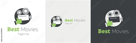 Film rating logo design set, movie series voting symbol, video recorder ...