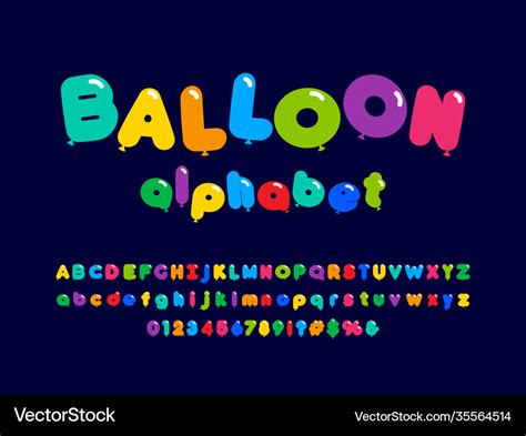 Balloon font Royalty Free Vector Image - VectorStock