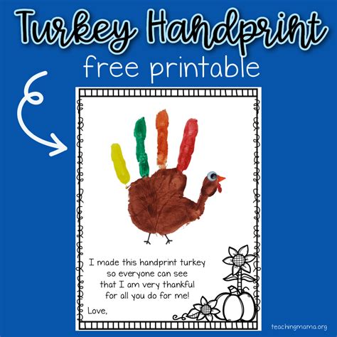 Turkey Handprint Printable - Teaching Mama