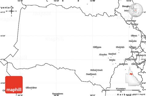 Blank Simple Map of Mareeba