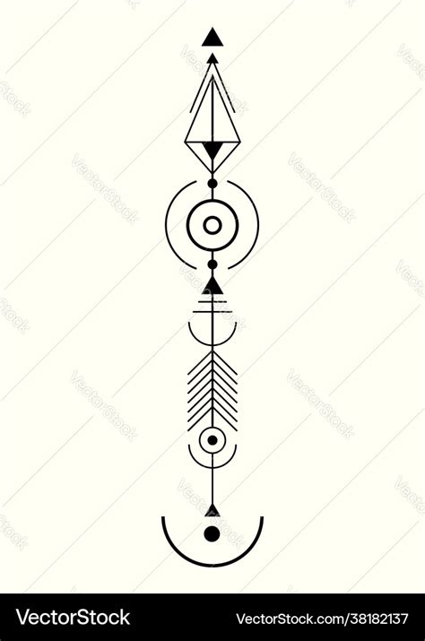 Graphic arrow for tattoo design minimalist totem Vector Image