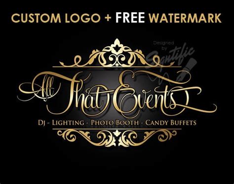 Custom Events planning logo, Free Watermark, Free PSD source File, Gold ...