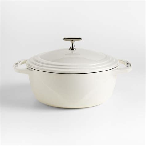 Lodge USA Enamel 6-Qt. Cast Iron Dutch Oven in Cloud White + Reviews ...