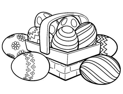 Easter Egg Basket Coloring Page - Free Printable Coloring Pages