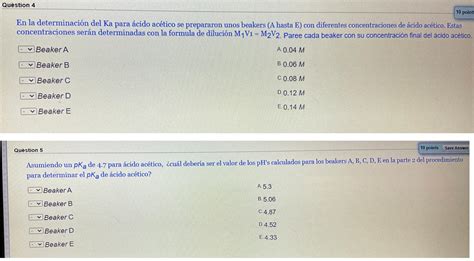 Solved Question 4. In the determination of the Ka for acetic | Chegg.com