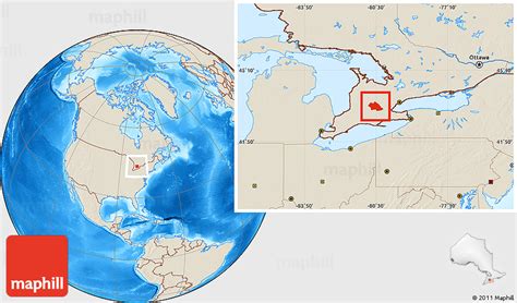 Shaded Relief Location Map of Waterloo