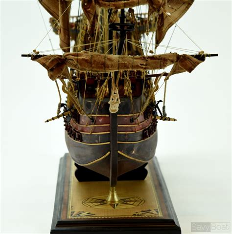 Jolly Roger Pirate Ship Handcrafted Wooden Model Ship High Quality