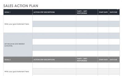 Sales Action Plan Template | Excel Templates