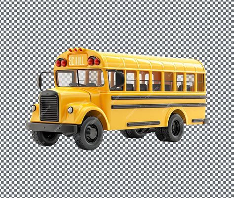 Premium Psd Pleasing Toy School Bus Isolated On Transparent Background