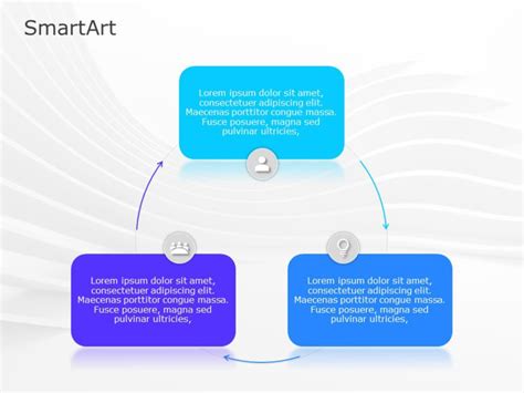 SmartArt Cycle Block Cycle 3 Steps | SlideUpLift