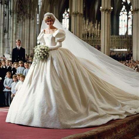 Princess Diana in massive giant silk wedding dress by ...