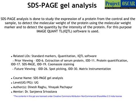 PPT - SDS-PAGE gel analysis PowerPoint Presentation - ID:3473118