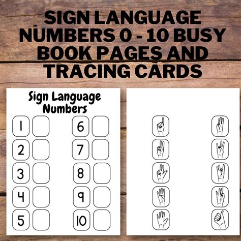 Sign Language Number Tracing Flashcards and Busy Book Pages, Speech ...