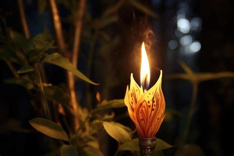 Premium Photo | Candle flame flickering in the breeze outdoors