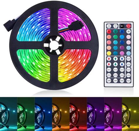 LED Light Strip, 16.4ft RGB LED Light Strip 5050 LED Tape Lights, Color ...