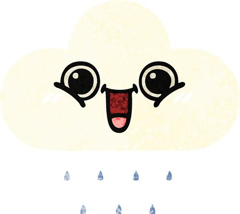 retro illustration style cartoon rain cloud 10737115 Vector Art at Vecteezy