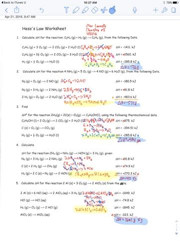 Chemisty Blog: Hess's law worksheet