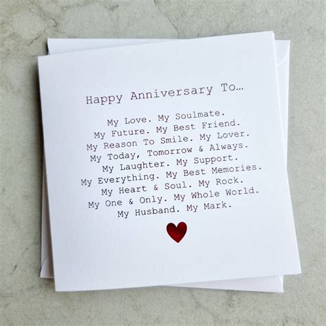 Anniversary Card Messages For Husband - Hallie Margaretha