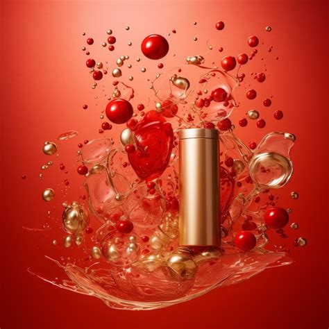 Premium AI Image | A red perfume bottle photography