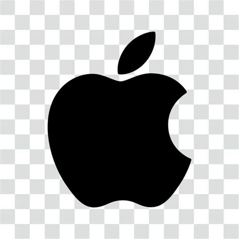 Black Apple Logo on Transparent Background