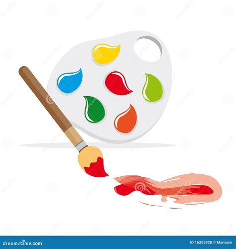 Paintbrush And Color Palette Stock Photo - Image: 16355920