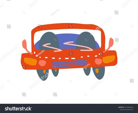 Red Car Front View Cartoon Vector Stock Vector (Royalty Free ...