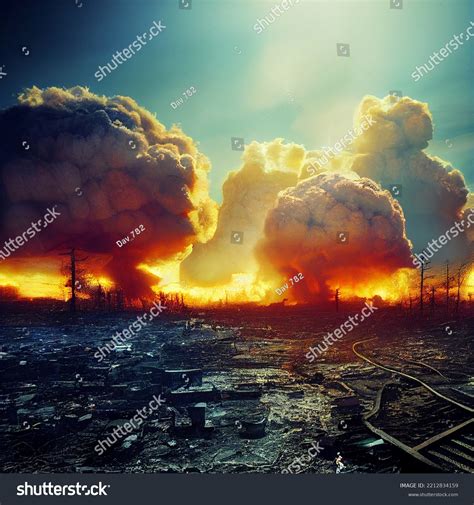 Consequence Nuclear Attack Explosion Atomic Bomb Stock Illustration ...