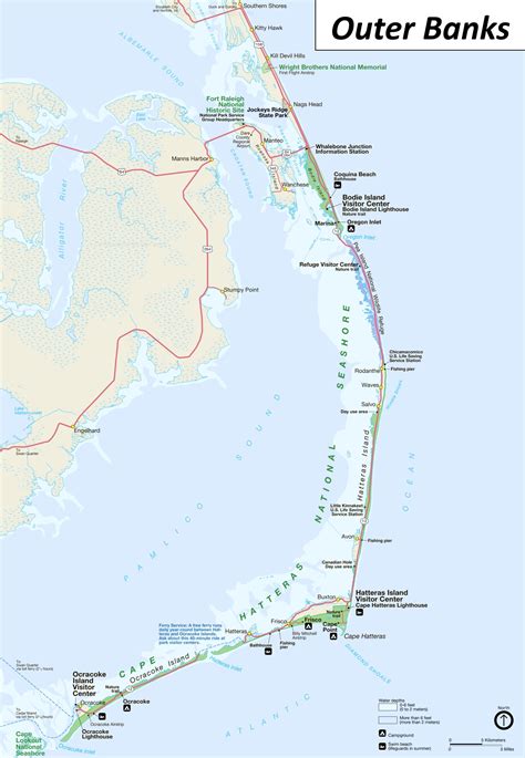 Map of The Outer Banks | North Carolina, U.S. | List of Islands and ...