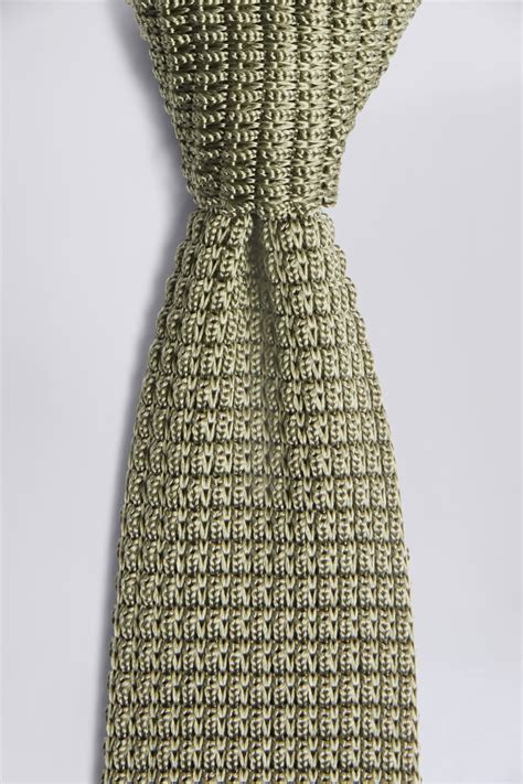 Sage Green Knitted Silk Tie | Buy Online at Moss