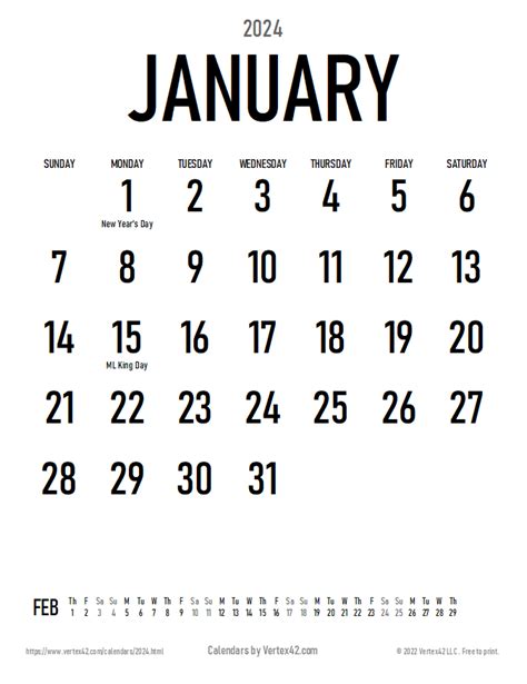 Custom Printable Calendar 2024