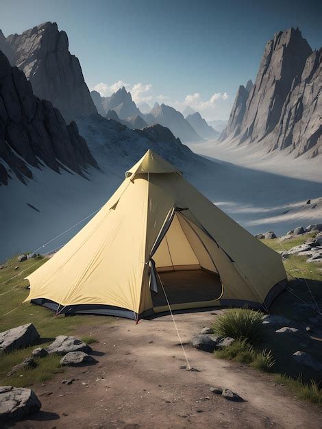 Premium AI Image | Camping tent on the mountain