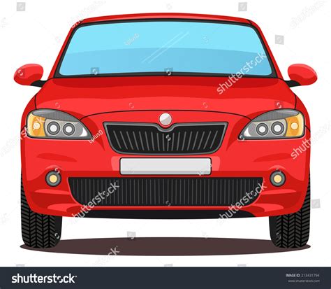 Vector Red Car Front View Stock Vector (Royalty Free) 213431794 ...