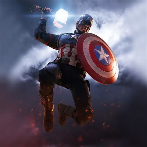 2932x2932 Captain America Mjolnir Artwork 4k Ipad Pro Retina Display HD ...