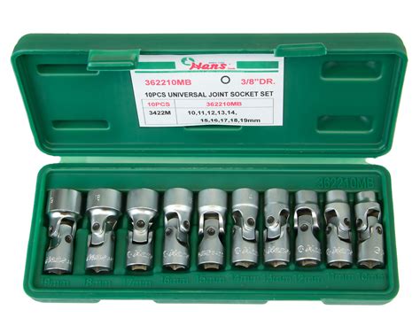 3/8" - 12-Point Universal Joint Socket Set 10-19mm - HansTools Shop